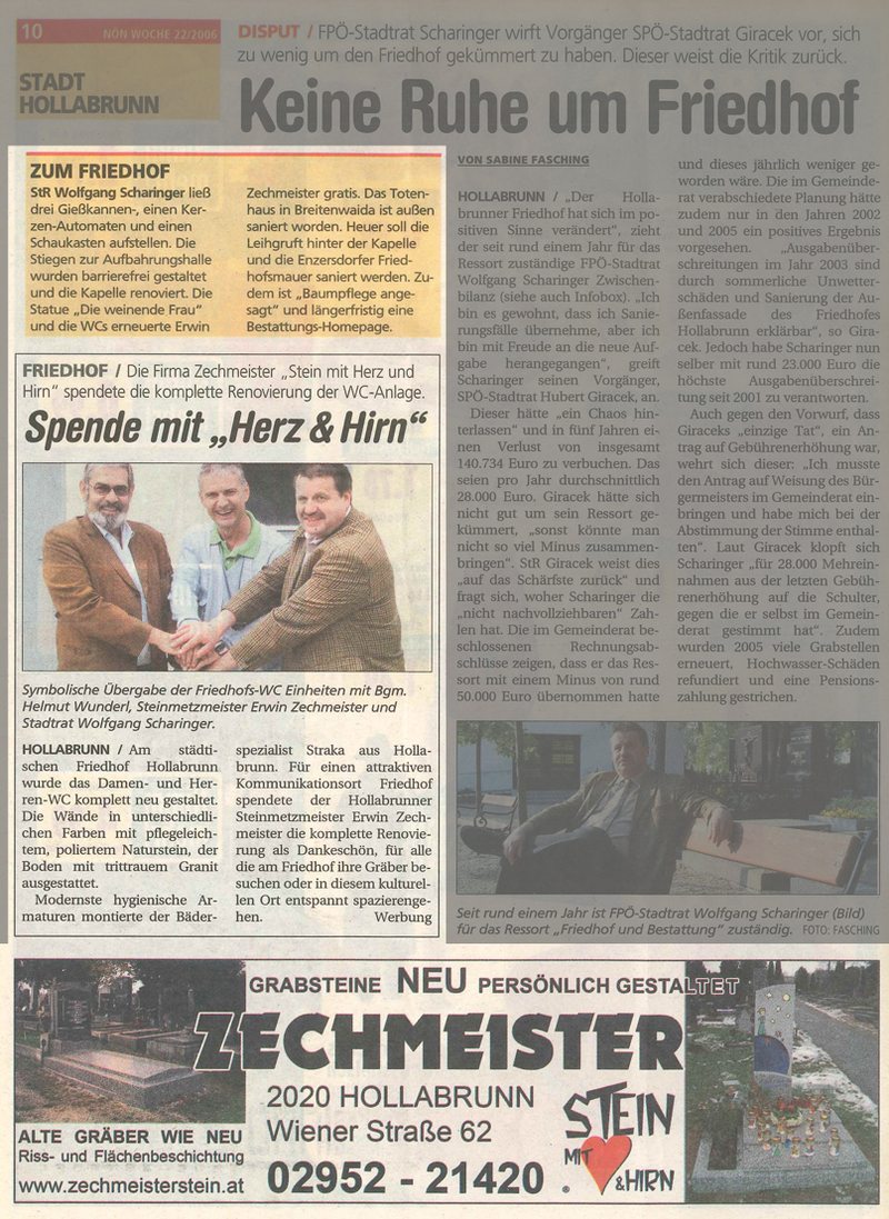 Grabsteine vom Steinmetz Zechmeister für Wien Hollabrunn und Niederösterreich - Grabsteine Wien - Steinmetz Wien