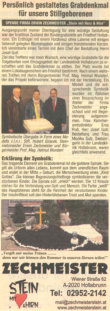 Grabstein vom Steinmetz Zechmeister für Wien Hollabrunn und Niederösterreich - Grabsteine Wien - Steinmetz  Wien