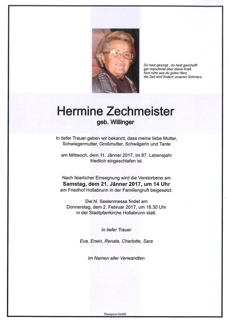Firmengründerin und sen. Chefin Hermine Zechmeister